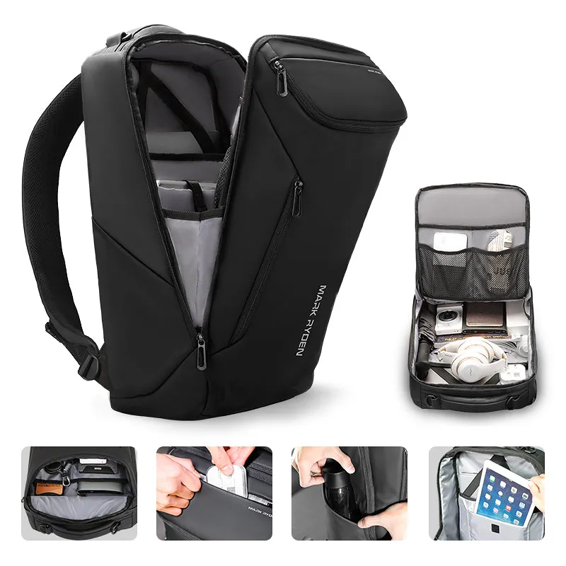 Anti-thief Fashion Men Backpack Multifunctional Waterproof Laptop Bag USB Charging Travel Bag