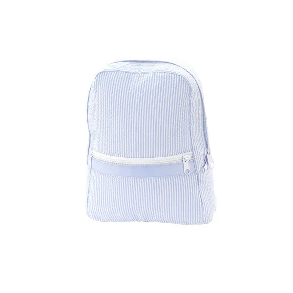 Baby Blue Seersucker Backpack