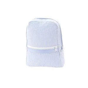 Baby Blue Seersucker Backpack