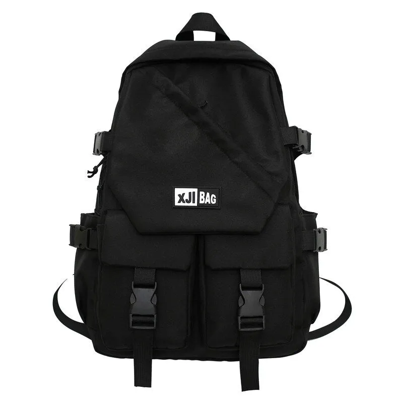 Back to school  Fashion Multi Pockets Men Backpack Black Laptop Mochila Student Bookbag Girl School Bag Lovers Travel Rucksack Women