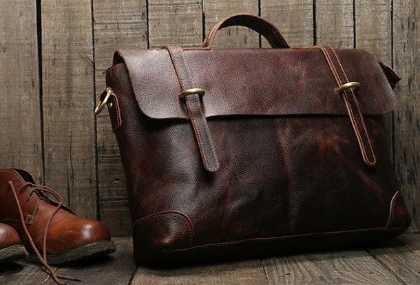 Black Leather Briefcase Workbag for Men Leather Briefcases Men Mens Leather Briefcases Shouler Laotop Bag