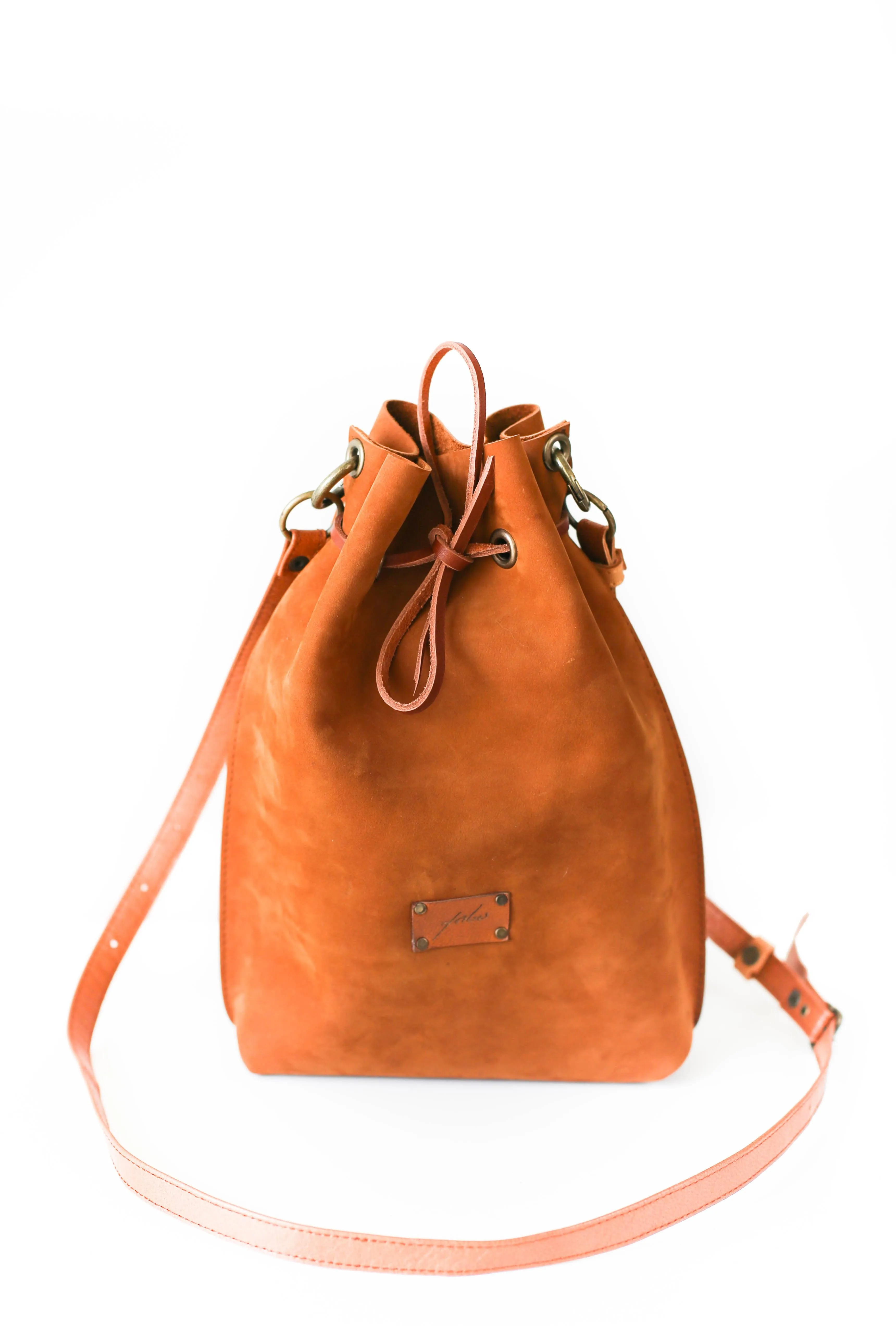 Brown Leather Bucket Bag