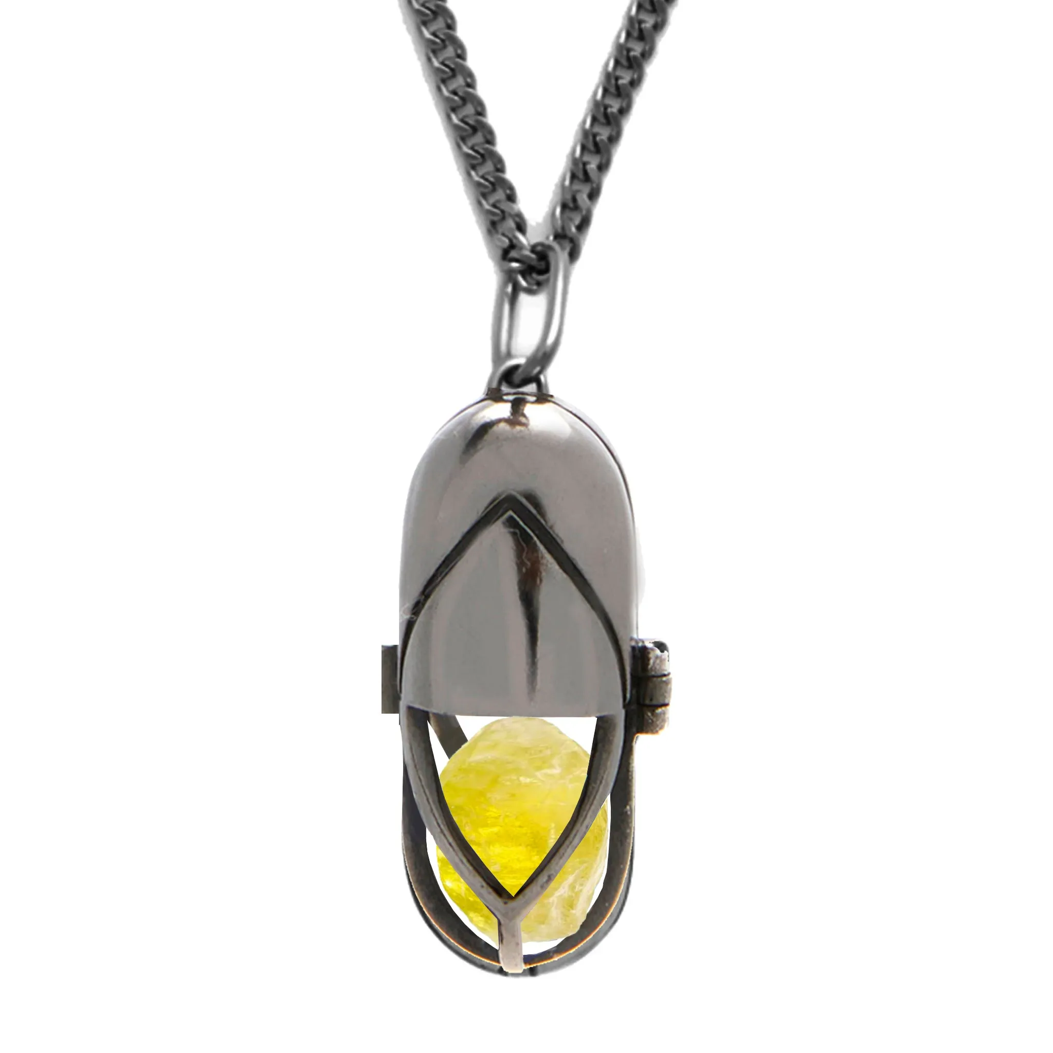 Capsule Black Pendant - Black Rhodium Plated Sterling Silver