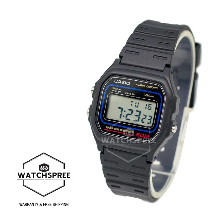 Casio Standard Digital Black Resin Strap Watch W59-1V