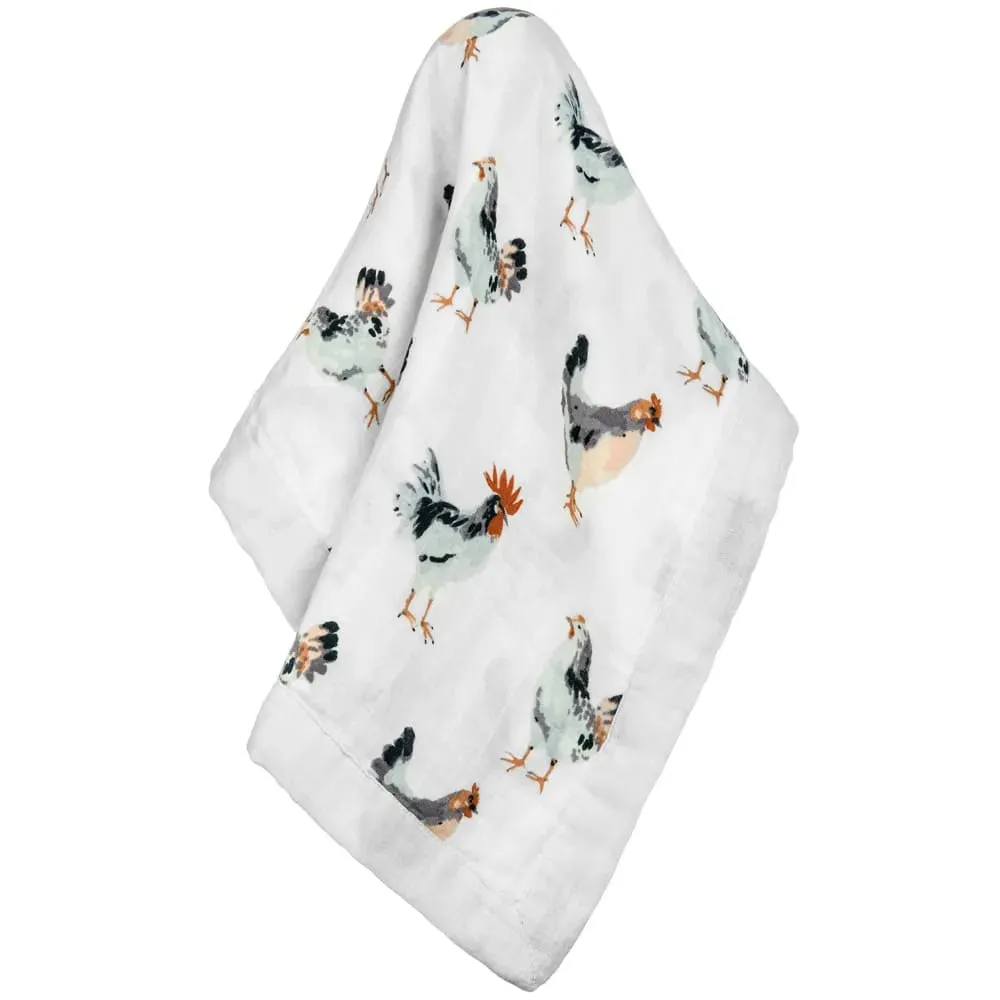 Chicken Mini Lovey Muslin Blanket