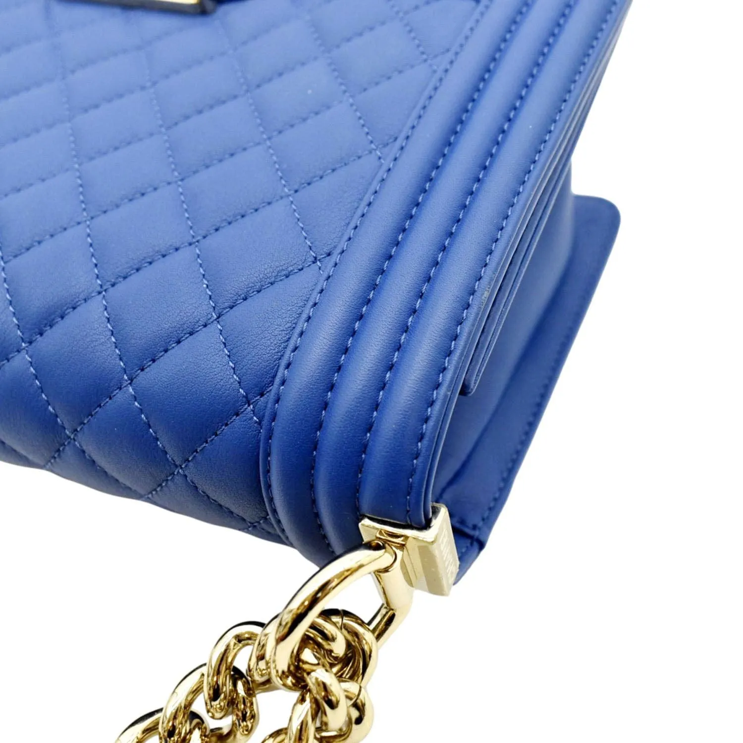 CL Medium Boy Flap Quilted Leather Crossbody Bag Blue