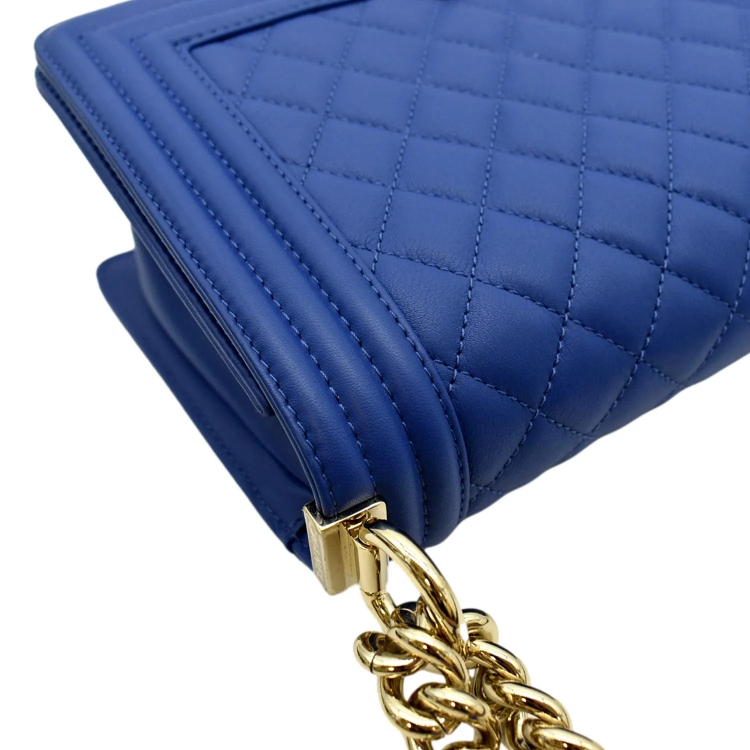 CL Medium Boy Flap Quilted Leather Crossbody Bag Blue