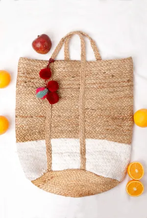 Contrast Jute bag