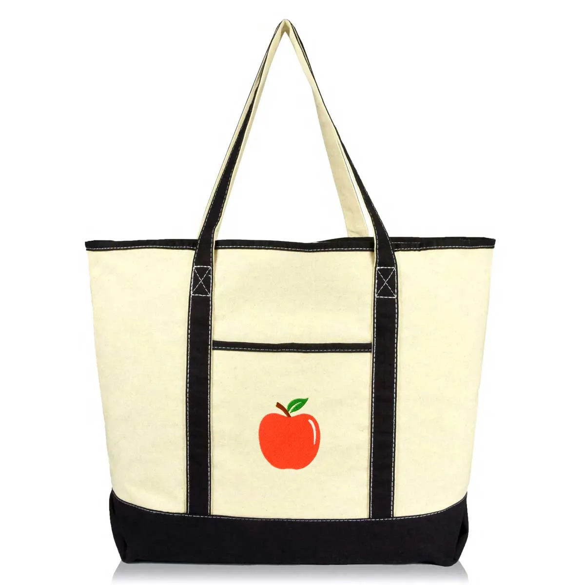 Dalix Tote Bag Reusable Grocery Natural Canvas Fruits