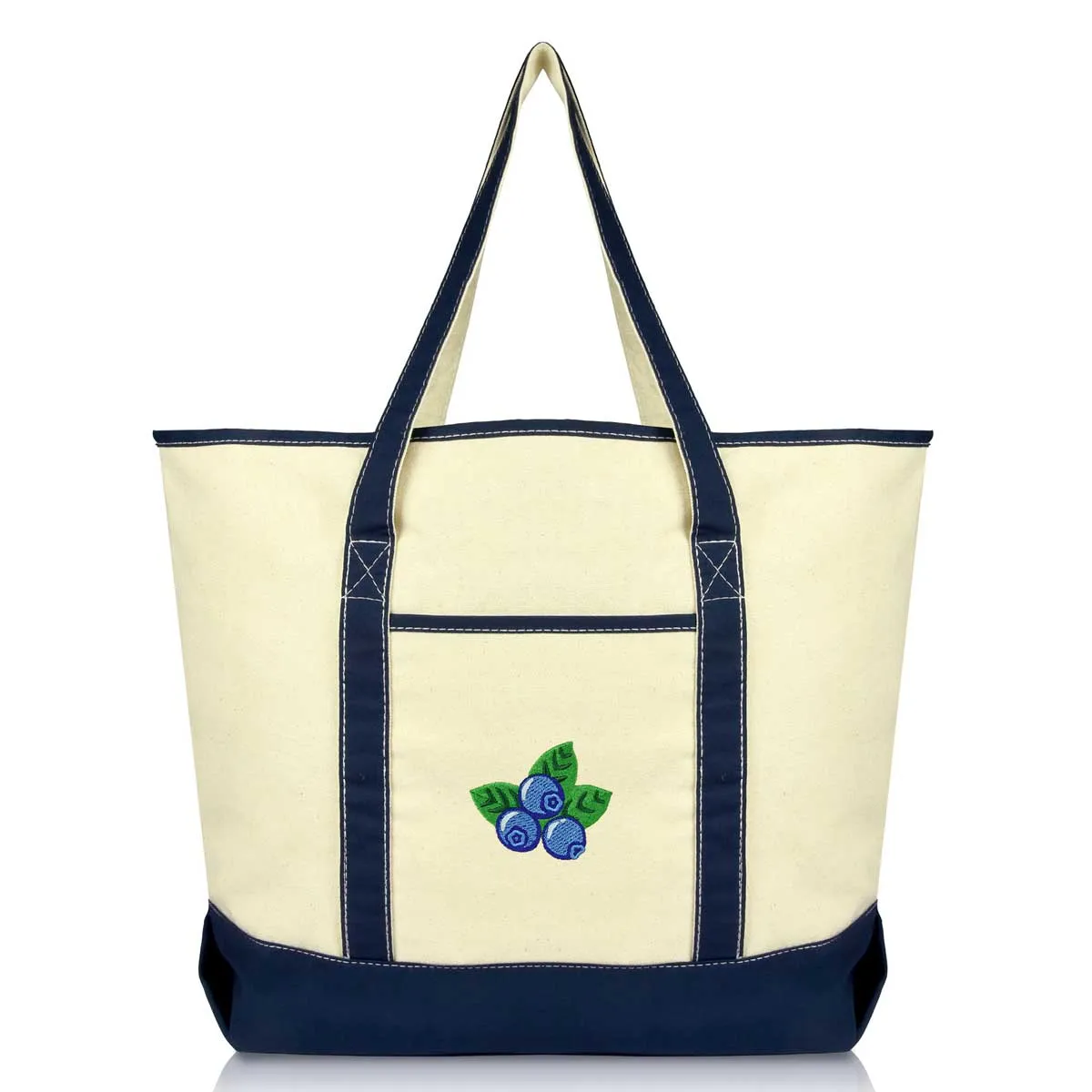 Dalix Tote Bag Reusable Grocery Natural Canvas Fruits