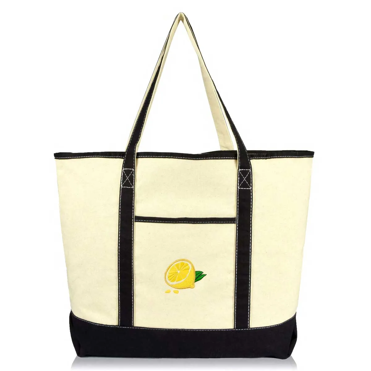 Dalix Tote Bag Reusable Grocery Natural Canvas Fruits