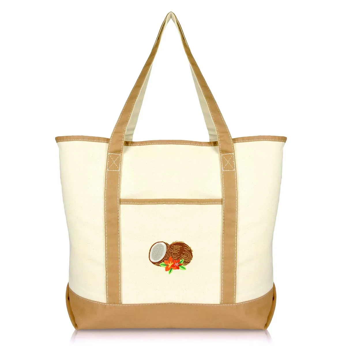 Dalix Tote Bag Reusable Grocery Natural Canvas Fruits