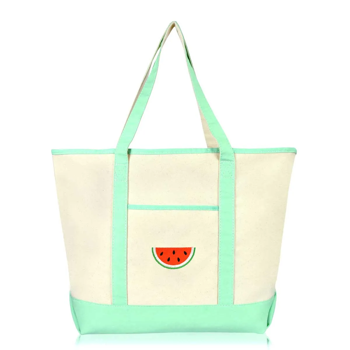 Dalix Tote Bag Reusable Grocery Natural Canvas Fruits