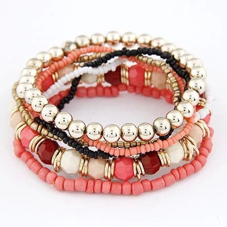 DEANWANGKT Bohemian Fashion Jewelry MutiLayer Beads Bracelets & Bangles for Women Elastic Strand Pulseras Mujer Femme Bijouterie