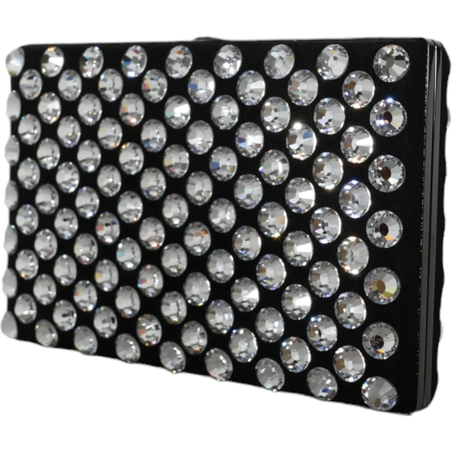 Dolce & Gabbana Black Velvet Crystal Clutch Evening Party Purse Bag