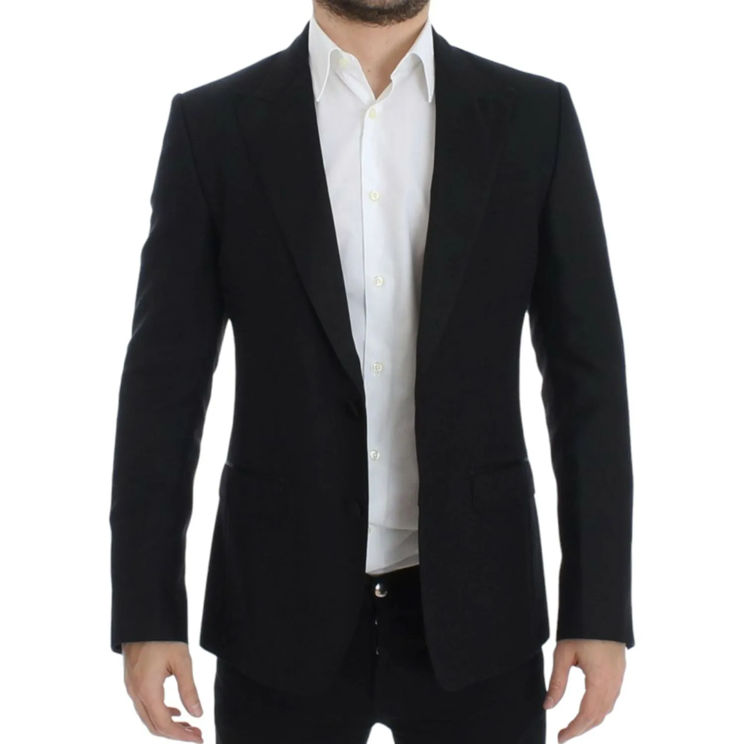 Dolce & Gabbana Elegant Black Silk Blend Sicilia Blazer