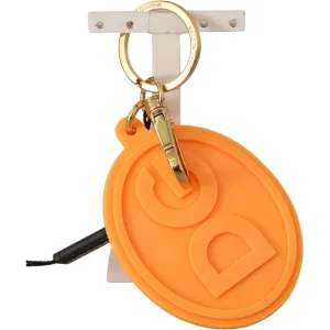 Dolce & Gabbana Stunning Orange Gold Keychain & Bag Charm