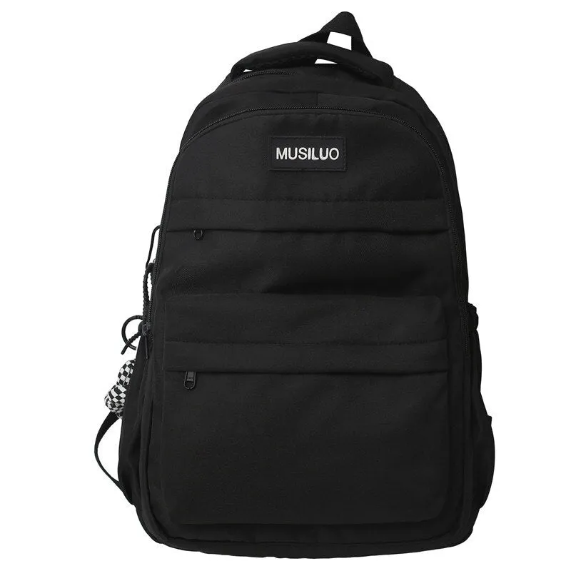 Fashion Women School Bags Cool Female Solid Color Black College Backpack Trendy Men Laptop Backpack Book Girl Travel Student Bag