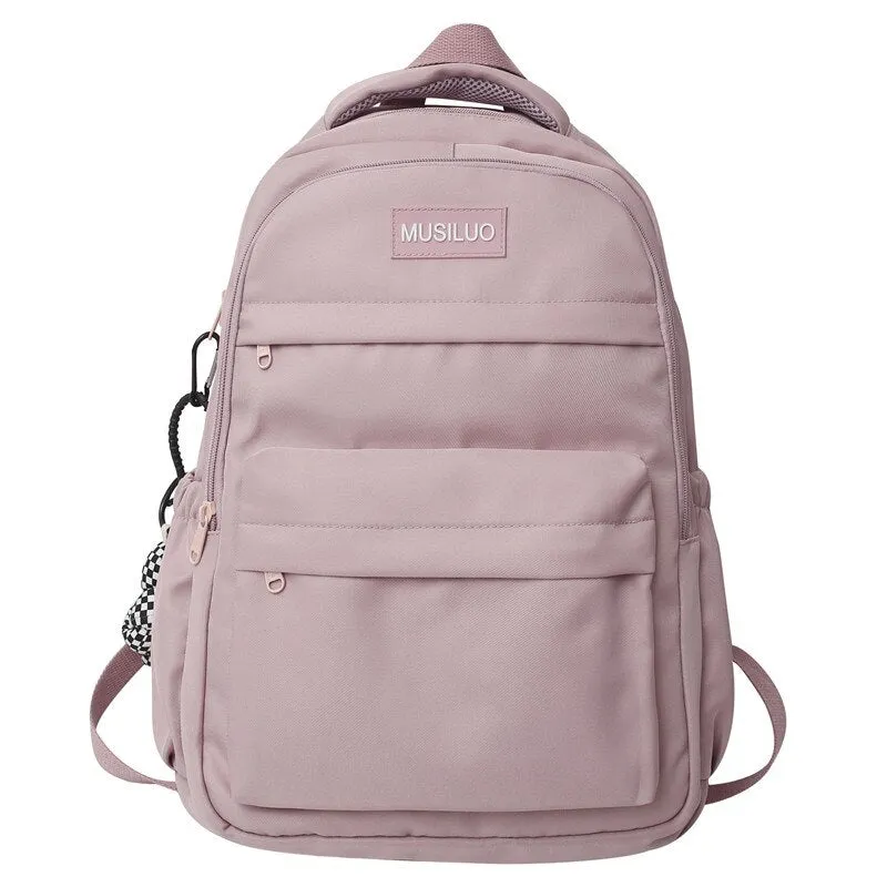 Fashion Women School Bags Cool Female Solid Color Black College Backpack Trendy Men Laptop Backpack Book Girl Travel Student Bag