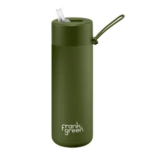 Frank Green Ceramic Reusable Bottle with Straw Lid 20oz / 595ml - Khaki