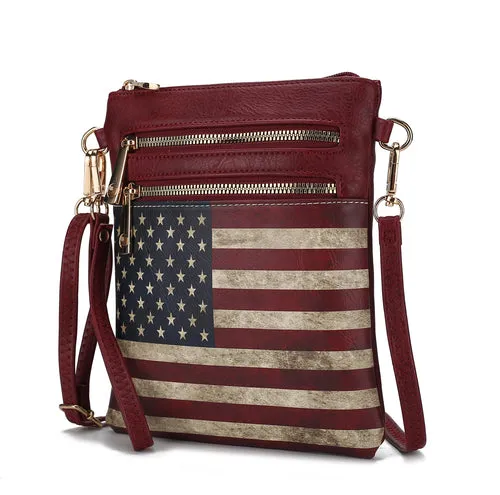 Genesis Printed Flag Vegan Leather Women Crossbody Bag