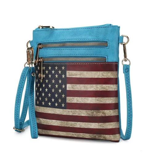 Genesis Printed Flag Vegan Leather Women Crossbody Bag