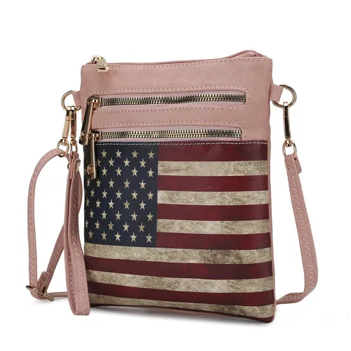 Genesis Printed Flag Vegan Leather Women Crossbody Bag