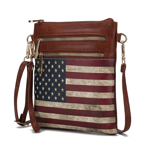 Genesis Printed Flag Vegan Leather Women Crossbody Bag