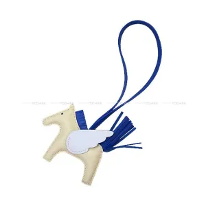 HERMES bag charm Rodeo Pegasus PM Craie/Bleu France/Blue brume  Agneau Milo/Veau Swift Stamp W[BRAND NEW][Authentic]