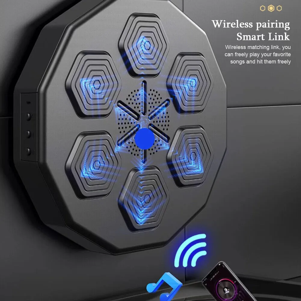 High-Impact LED Boxing Wall Target with Bluetooth and Kids Gloves