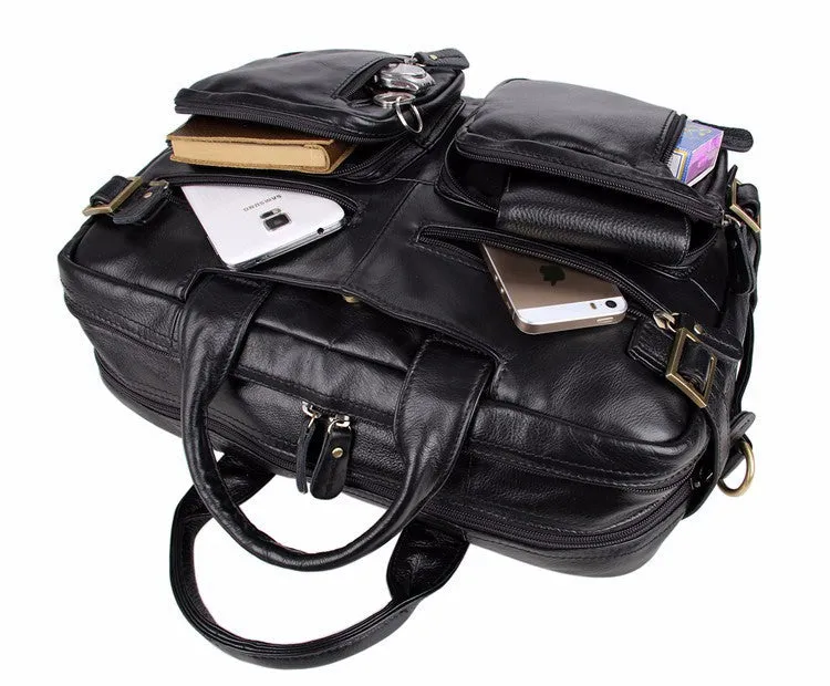 High Quality 100% Guarantee Real Genuine leather Men's Backpacks Business Travel Bag Portfolio