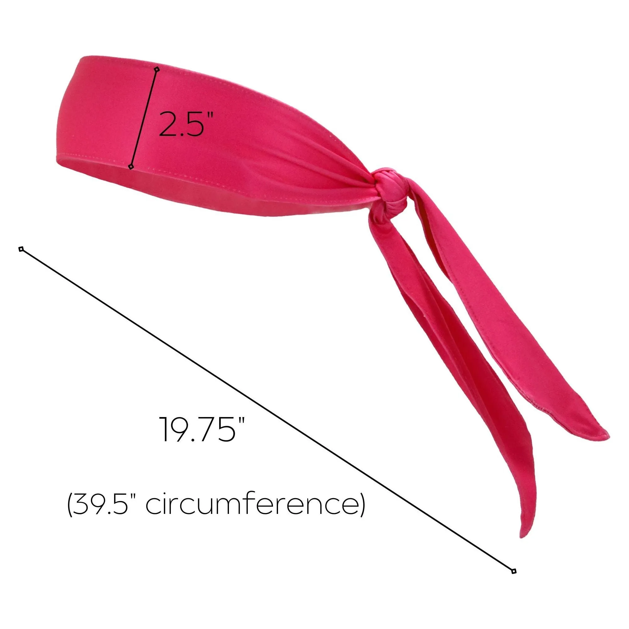 Hot Pink Tie Headbands - 12 Pack