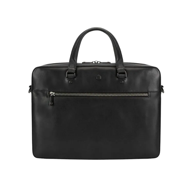 Jekyll & Hide Slim Zip Top Briefcase - Black