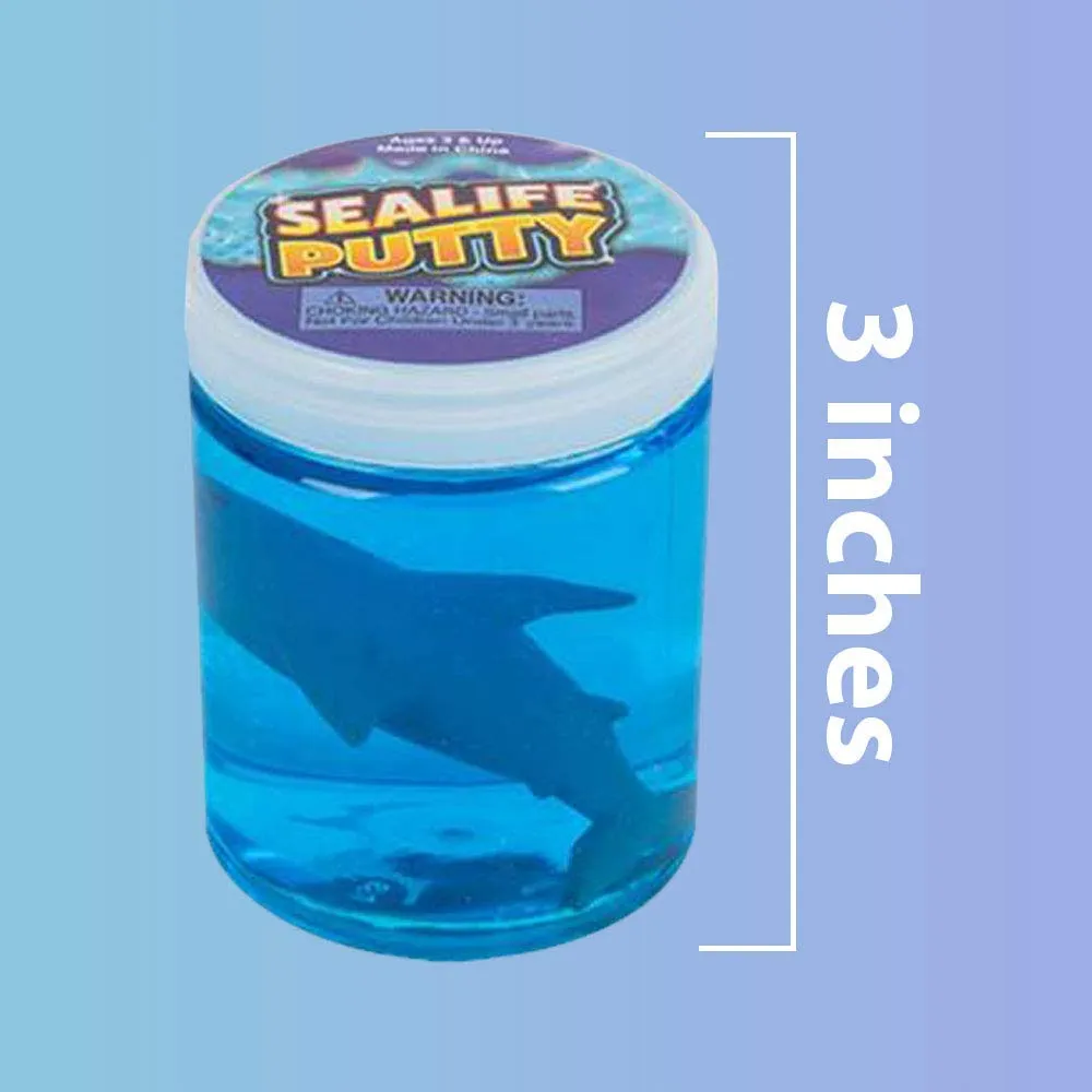 Kicko Sealife Putty - 6 Pack Ocean Colored Putty with Sea Animals - Educational Fidget Toy