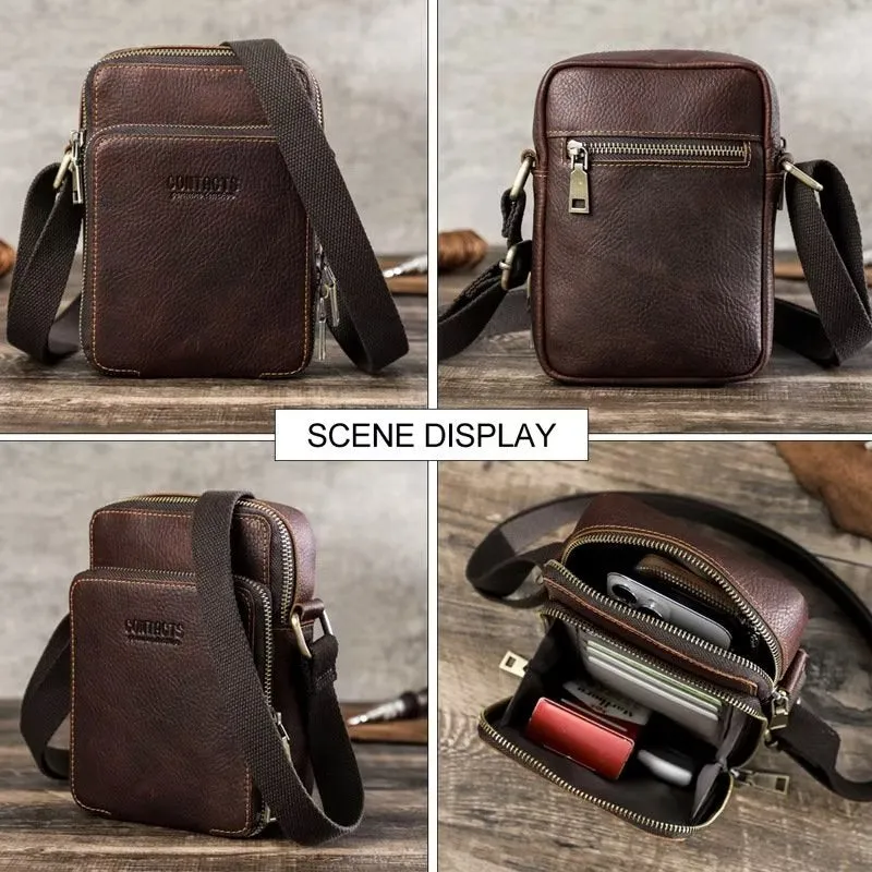 Luxury Crossbody Messenger Bag: Crazy Horse Collection