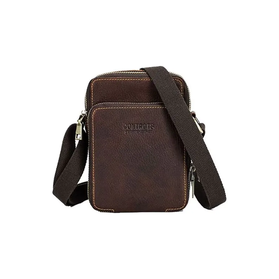 Luxury Crossbody Messenger Bag: Crazy Horse Collection