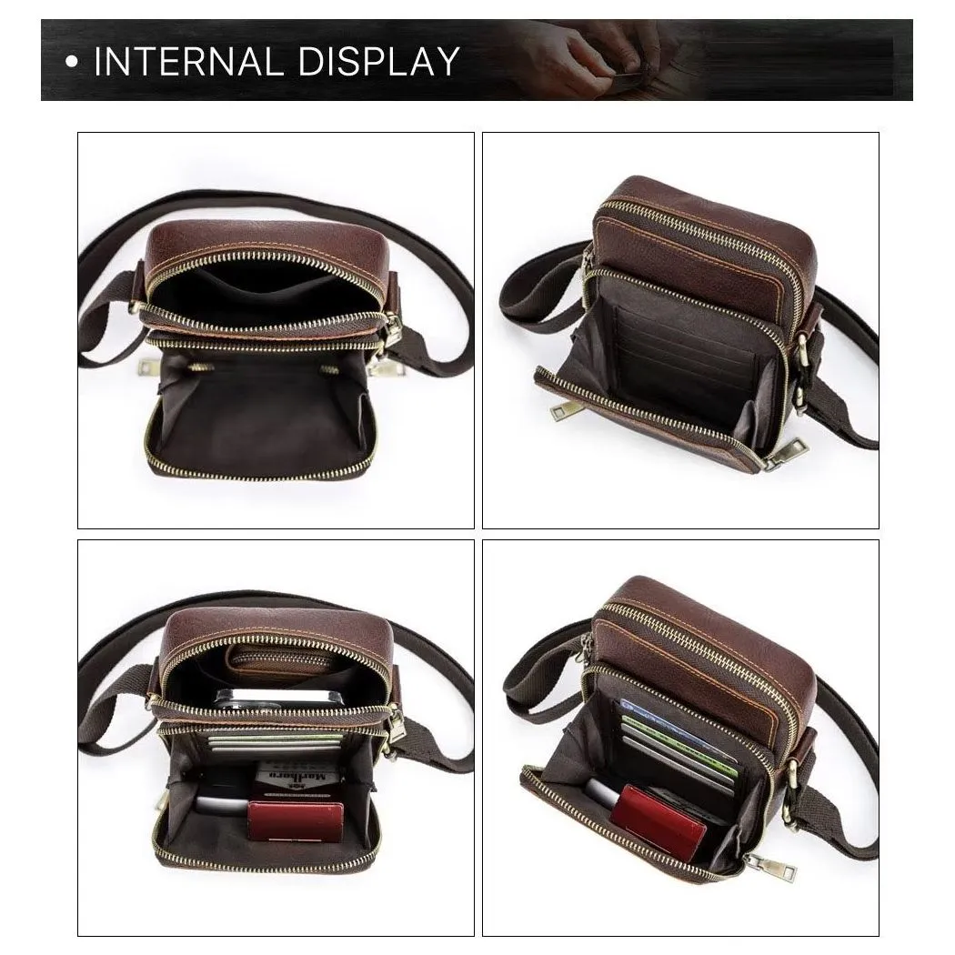 Luxury Crossbody Messenger Bag: Crazy Horse Collection