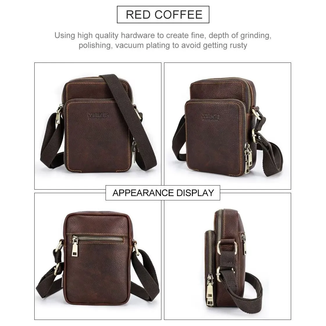 Luxury Crossbody Messenger Bag: Crazy Horse Collection