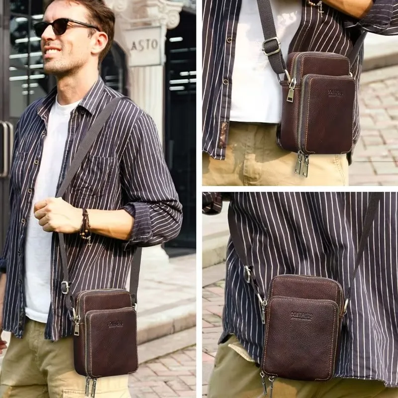 Luxury Crossbody Messenger Bag: Crazy Horse Collection