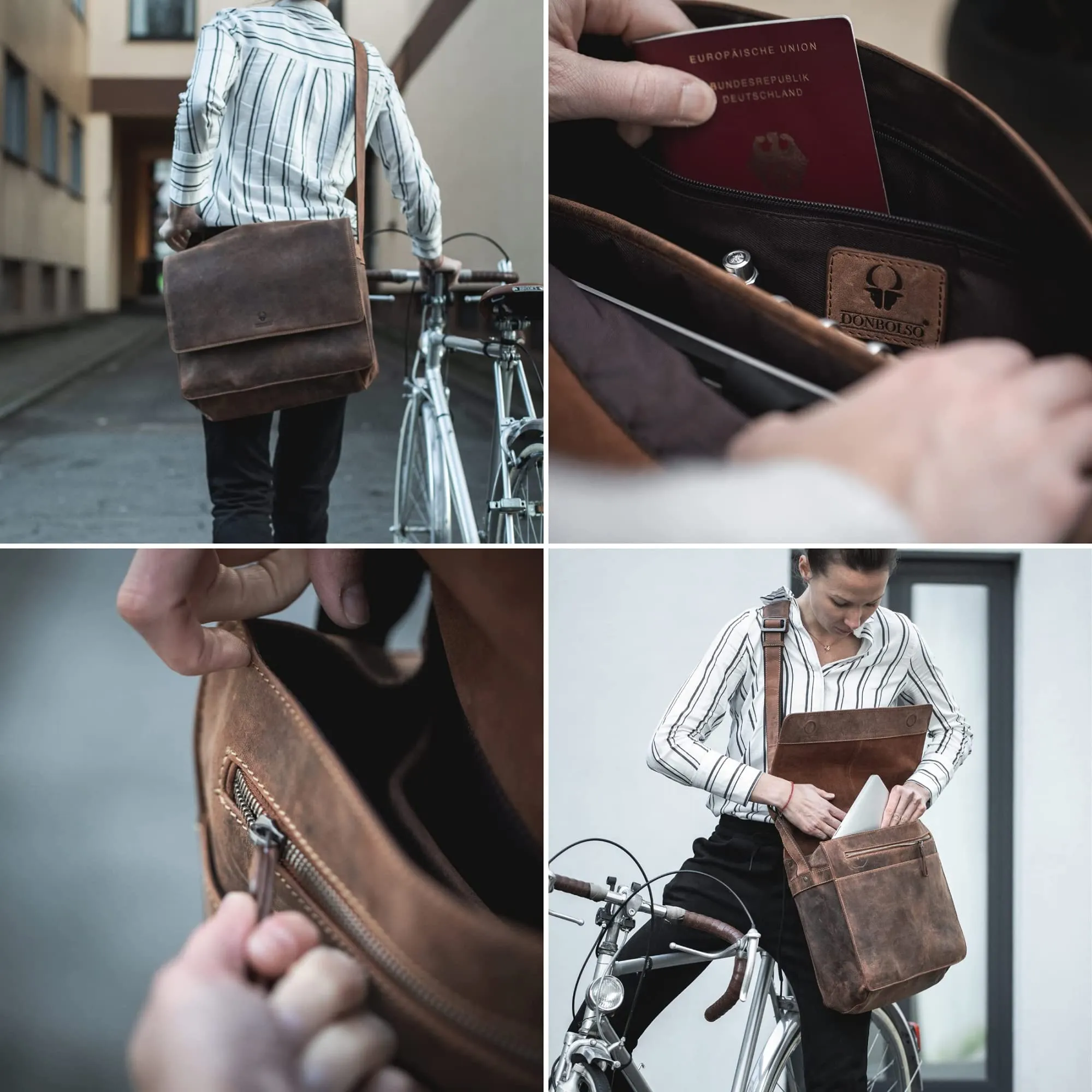 Messenger Bag Barcelona I Handcrafted Leather Laptop Shoulder Bag For Men &