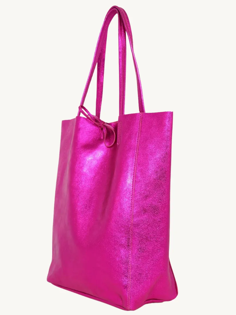 Metallic Raspberry Tote