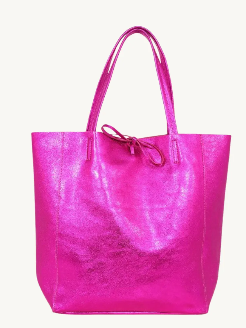 Metallic Raspberry Tote