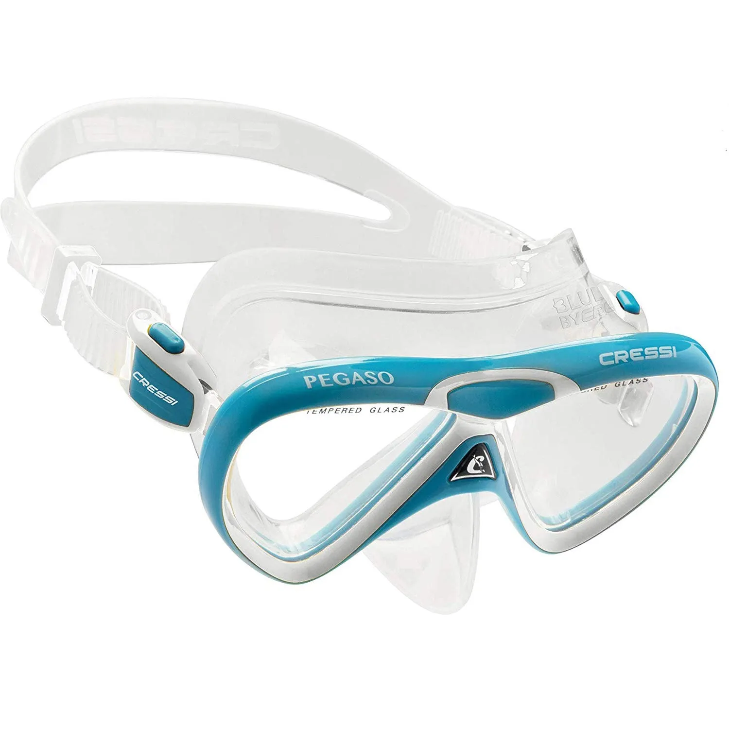 Open Box Cressi Junior Rocks Dry Mask Fin Snorkel Set-Blue / White-Large / X-Large