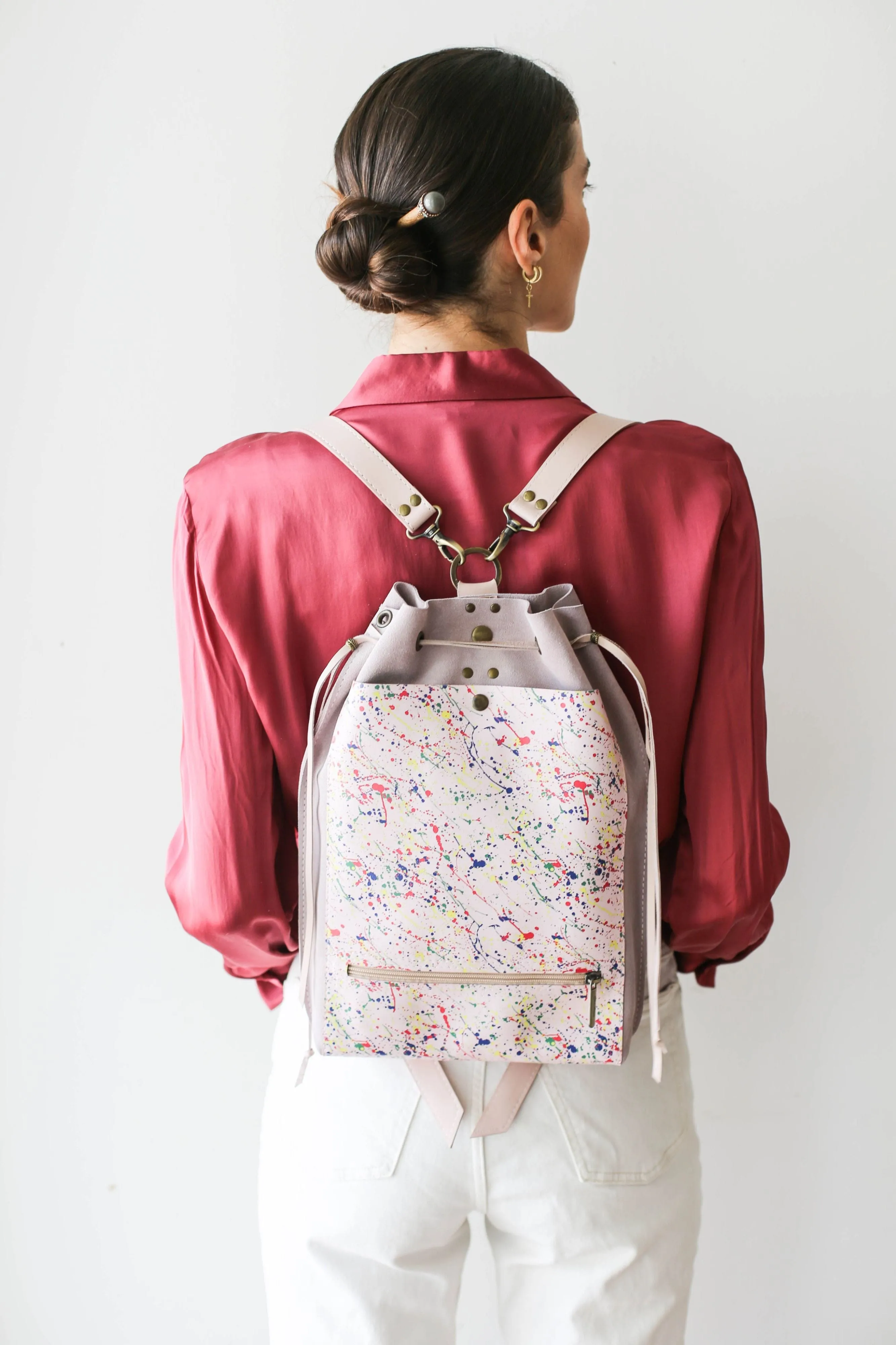 Pastel Pink Designer Backpack Purse