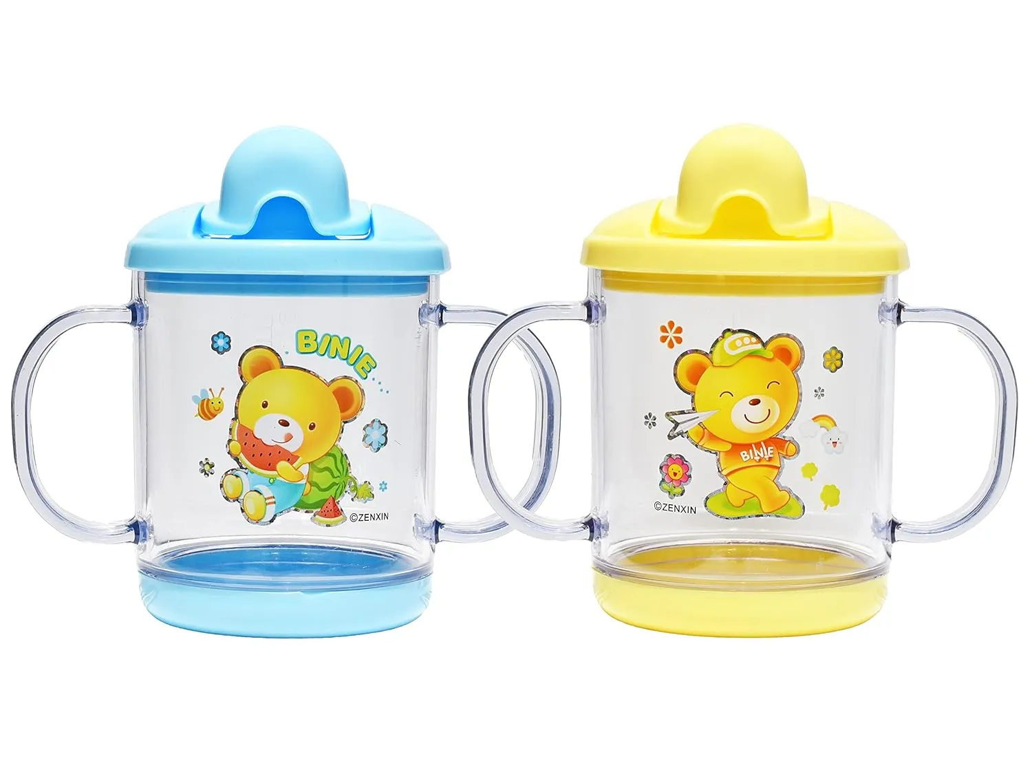 THE LITTLE LOOKERS Premium Quality Bpa Free Unbreakable Sippy Cup (Sipper Mugs for Kids/Children/Babies/Infants) Spout Infant PP/Glass Look Water/Juice Training Sipper Cup with Handles-200ml (Pack of 2)