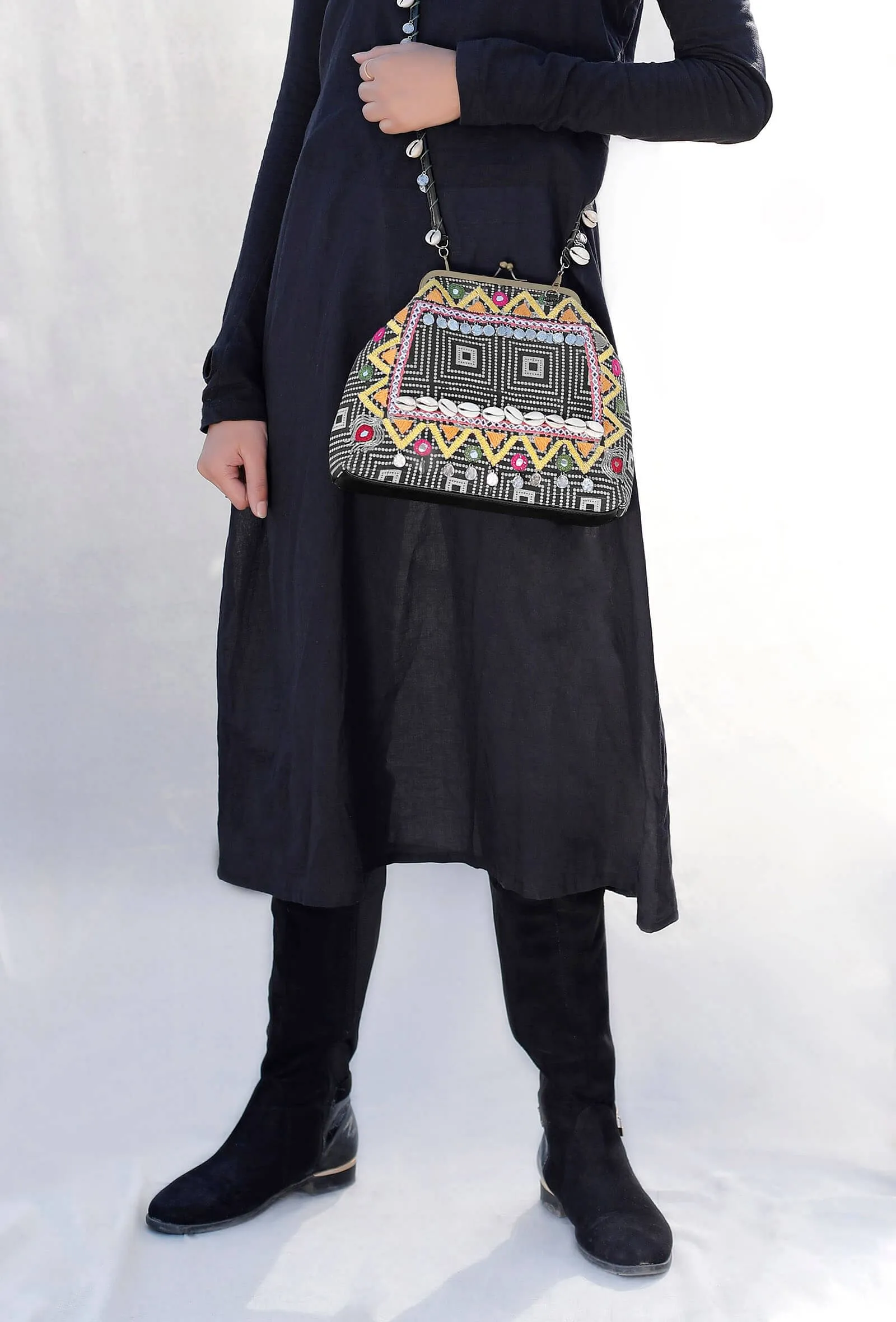 Vibrant Kutch Embroidered Satchel Bag