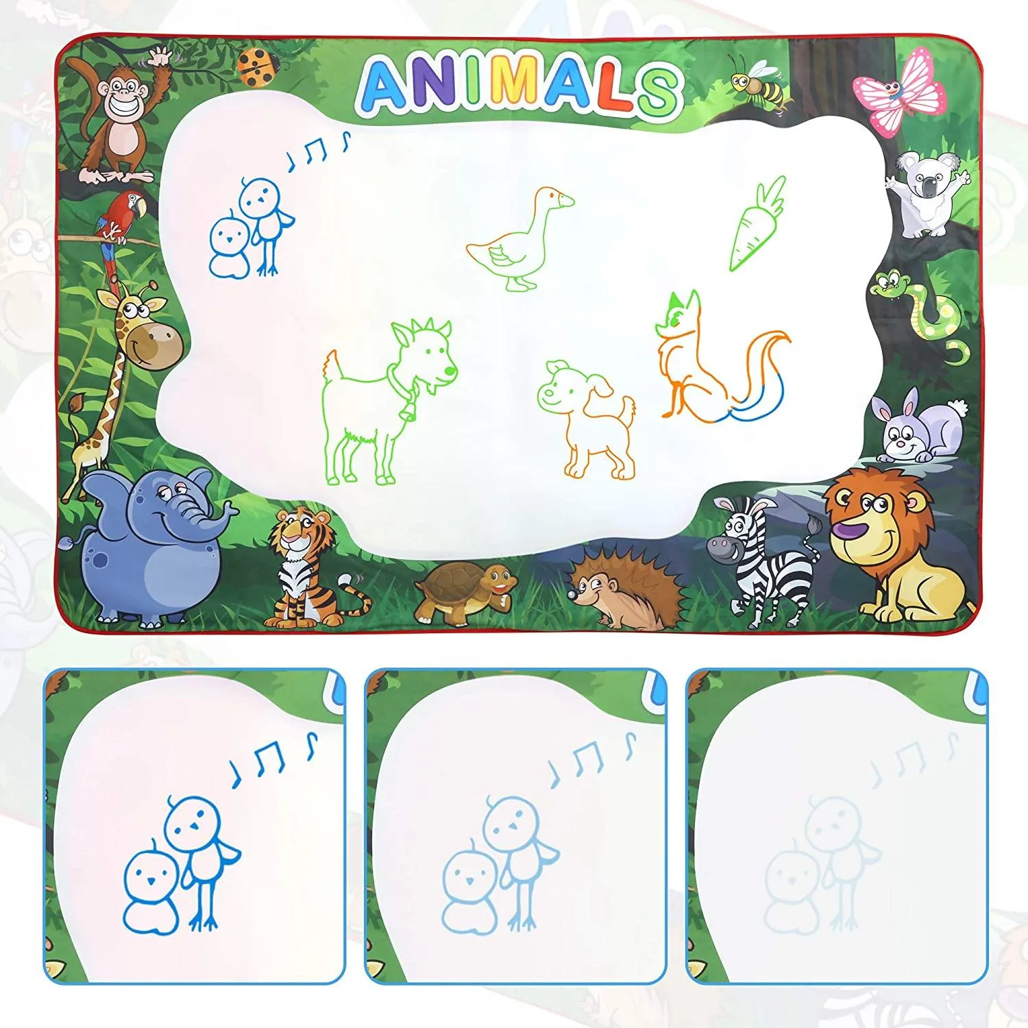 Water Doodle Mat 59 x 39 inches Extra Large for Toddlers Kids Animal Water Drawing Pad Learning Toys Age 3 