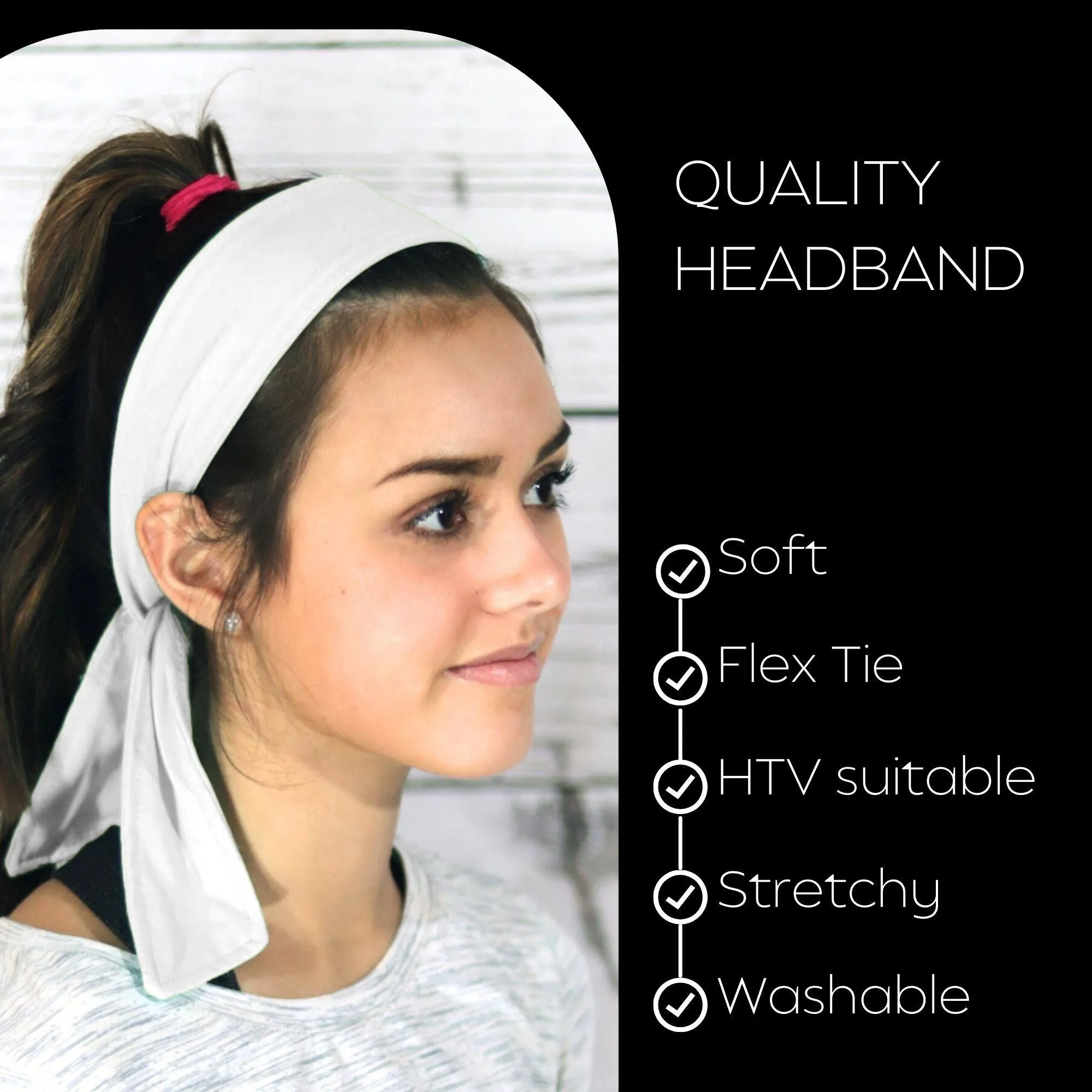 White Tie Headbands - 12 Pack