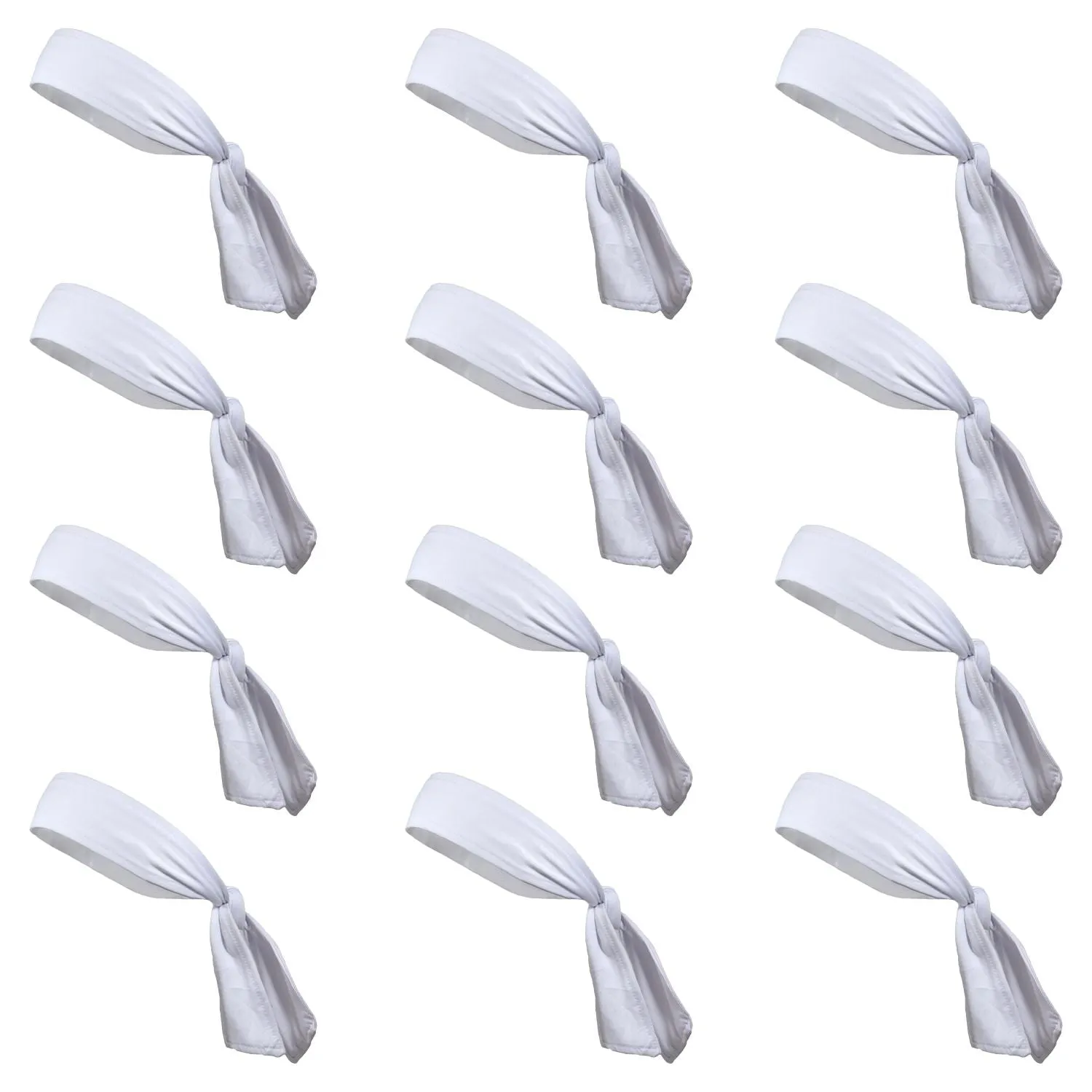 White Tie Headbands - 12 Pack